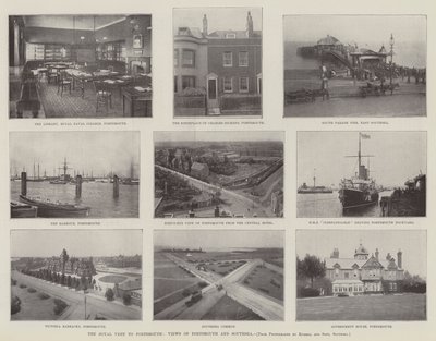 Królewska wizyta w Portsmouth, widoki na Portsmouth i Southsea autorstwa English Photographer