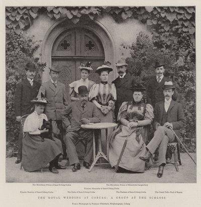 Królewskie wesele w Coburgu, grupa w Schloss autorstwa English Photographer
