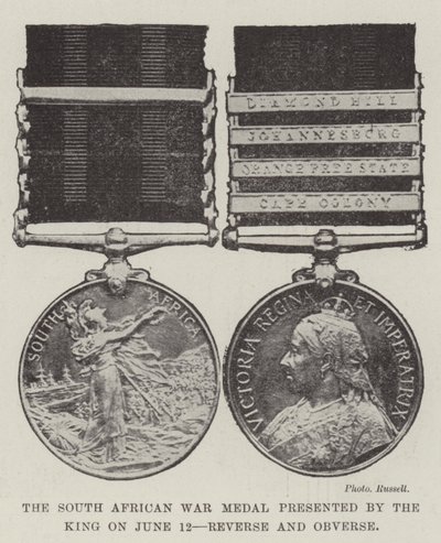 Medal Wojenny Republiki Południowej Afryki wręczony przez króla w dniu 12 czerwca autorstwa English Photographer