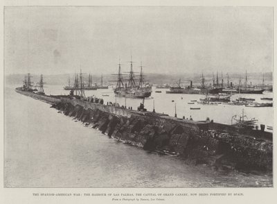 Wojna hiszpańsko-amerykańska, port w Las Palmas, stolica Gran Canarii, obecnie ufortyfikowany przez Hiszpanię autorstwa English Photographer