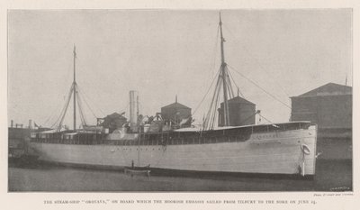 Parowiec Orotava, na którym 24 czerwca ambasada Maurów wypłynęła z Tilbury do Nore autorstwa English Photographer