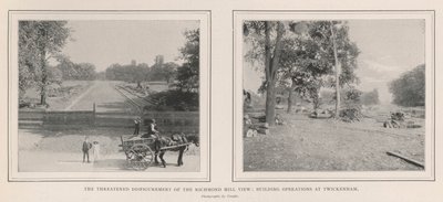 Zagrożone oszpecenie widoku Richmond Hill, prace budowlane w Twickenham autorstwa English Photographer