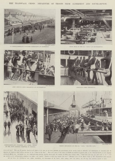 Kryzys Transwalu, odejście wojsk z Aldershot i Southampton autorstwa English Photographer