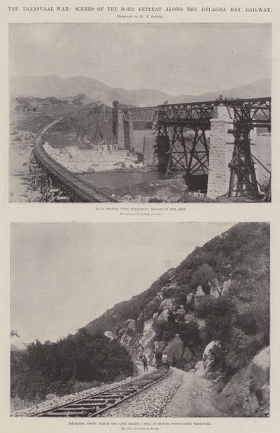 Wojna Transwalu, sceny odwrotu Burów wzdłuż Delagoa Bay Railway autorstwa English Photographer