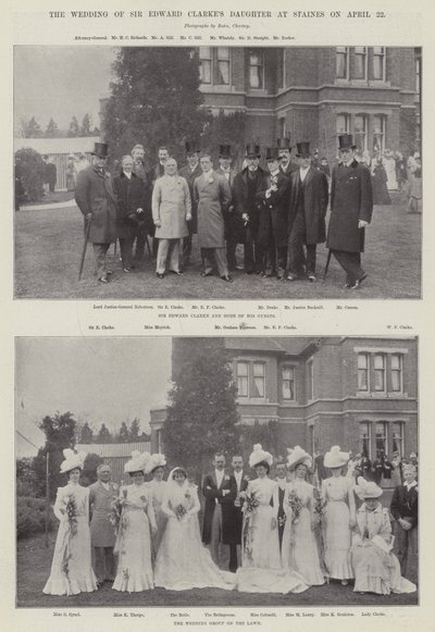 Ślub córki Sir Edwarda Clarkesa w Staines w dniu 22 kwietnia autorstwa English Photographer