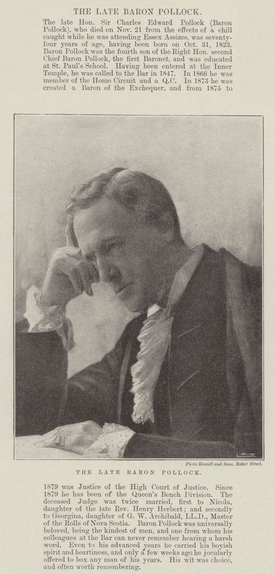 Nieżyjący już baron Pollock autorstwa English Photographer