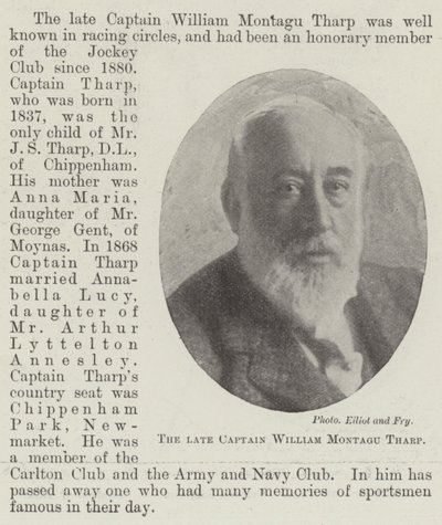 Nieżyjący kapitan William Montagu Tharp autorstwa English Photographer