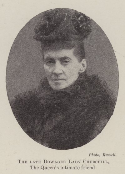 Nieżyjąca już wdowa, lady Churchill, bliska przyjaciółka królowej autorstwa English Photographer