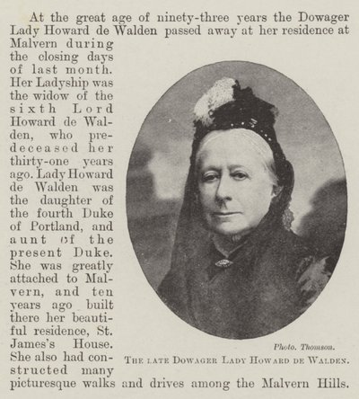 Nieżyjąca wdowa Lady Howard de Walden autorstwa English Photographer