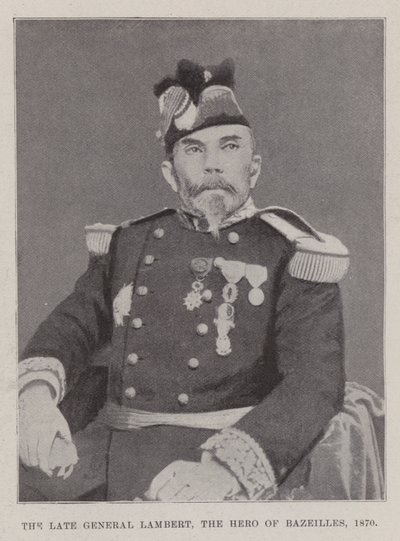 Nieżyjący już generał Lambert, Bohater Bazeilles, 1870 autorstwa English Photographer