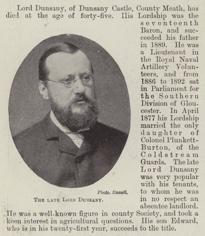 Nieżyjący lord Dunsany autorstwa English Photographer