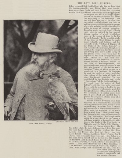 Nieżyjący już Lord Lilford autorstwa English Photographer