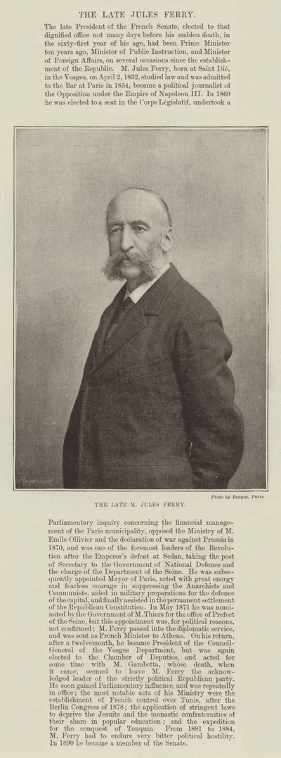 Nieżyjący już M Jules Ferry autorstwa English Photographer