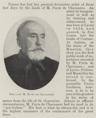 Nieżyjący M Puvis de Chavannes autorstwa English Photographer