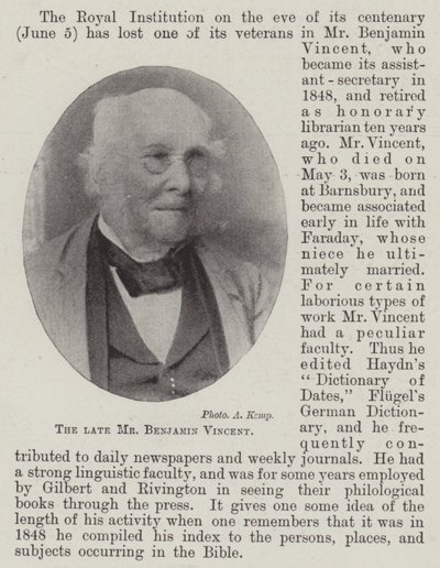 Nieżyjący już pan Benjamin Vincent autorstwa English Photographer