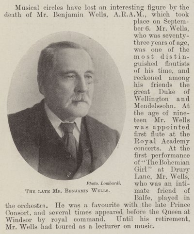 Nieżyjący już pan Benjamin Wells autorstwa English Photographer