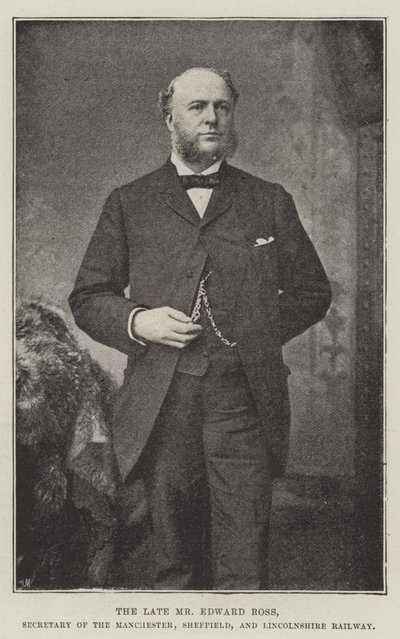 Nieżyjący już pan Edward Ross, sekretarz kolei Manchester, Sheffield i Lincolnshire autorstwa English Photographer