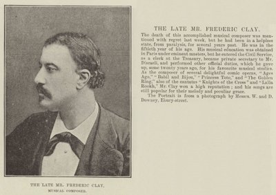 Nieżyjący już pan Frederic Clay, kompozytor muzyczny autorstwa English Photographer