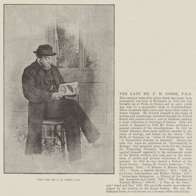 Nieżyjący już pan P H Gosse, FRS autorstwa English Photographer