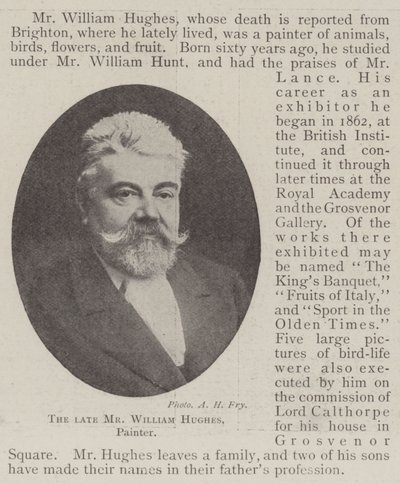 Nieżyjący już pan William Hughes, malarz autorstwa English Photographer