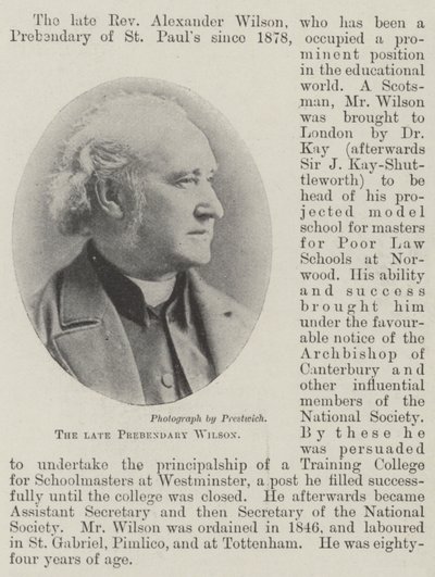 Nieżyjący prebendary Wilson autorstwa English Photographer