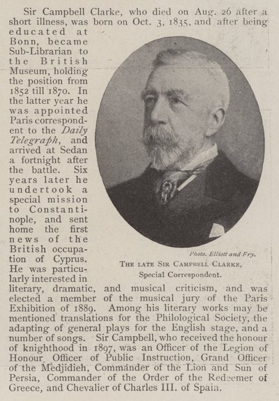 Nieżyjący już Sir Campbell Clarke, korespondent specjalny autorstwa English Photographer