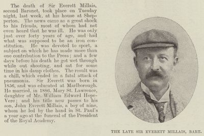 Nieżyjący już Sir Everett Millais, Baronet autorstwa English Photographer