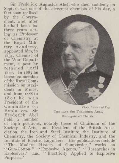 Nieżyjący już Sir Frederick Abel, wybitny chemik autorstwa English Photographer