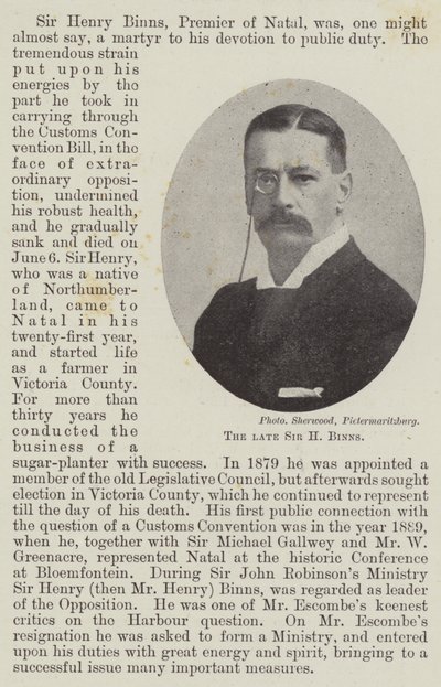 Nieżyjący Sir H Binns autorstwa English Photographer