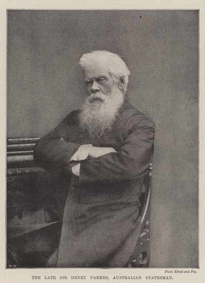 Nieżyjący już Sir Henry Parkes, australijski mąż stanu autorstwa English Photographer