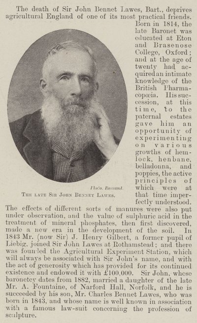 Nieżyjący już Sir John Bennet Lawes autorstwa English Photographer