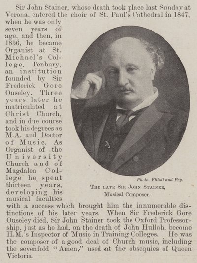Nieżyjący już Sir John Stainer, kompozytor muzyczny autorstwa English Photographer