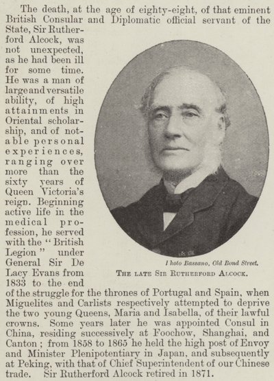 Nieżyjący już Sir Rutherford Alcock autorstwa English Photographer