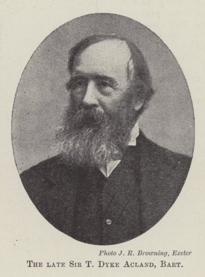 Nieżyjący już Sir T Dyke Acland, Baronet autorstwa English Photographer