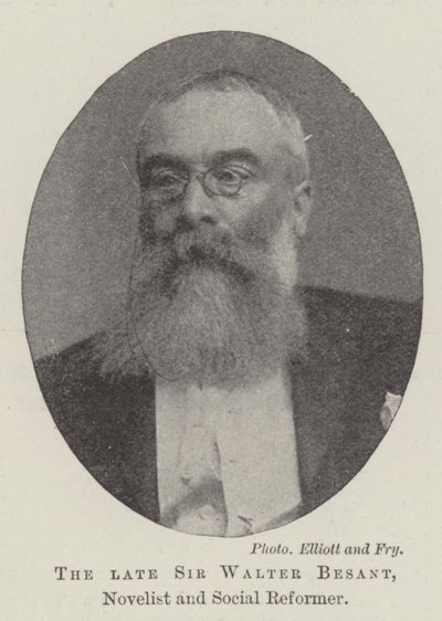 Nieżyjący już Sir Walter Besant, powieściopisarz i reformator społeczny autorstwa English Photographer