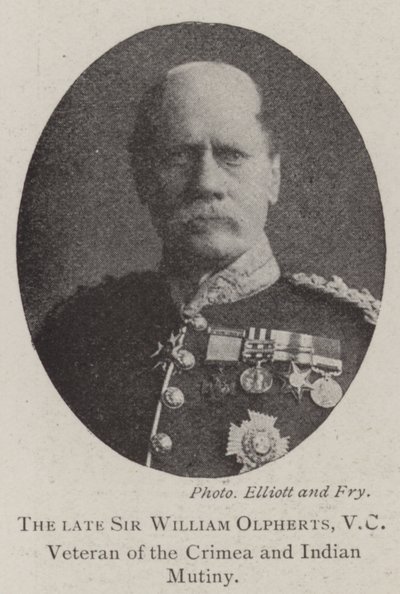 Nieżyjący już Sir William Olpherts, VC, weteran Krymu i indyjski bunt autorstwa English Photographer