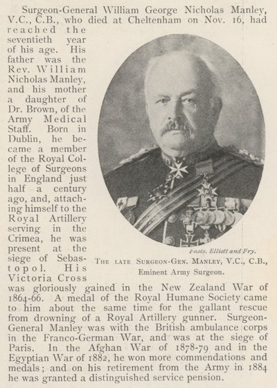 Nieżyjący już naczelny chirurg Manley, VC, CB, wybitny chirurg wojskowy autorstwa English Photographer