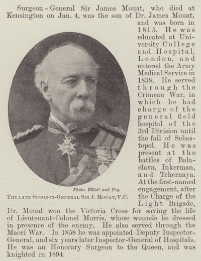 Zmarły lekarz naczelny Sir J Mouat, VC autorstwa English Photographer