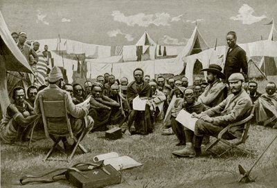 Zawieranie traktatów w Afryce Wschodniej (zdjęcie czarno-białe) autorstwa English Photographer