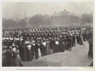 Trooping the Colour i inspekcja księcia Walii podczas parady Horse Guards 3 czerwca autorstwa English Photographer