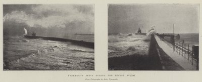 Molo w Tynemouth podczas niedawnej burzy autorstwa English Photographer