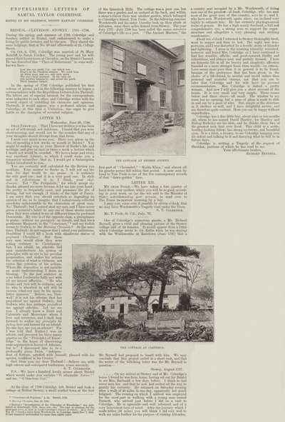 Niepublikowane listy Samuela Taylora Coleridge’a autorstwa English Photographer