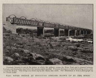 Vaal River Bridge przy czternastu strumieniach wysadzony w powietrze przez Burów autorstwa English Photographer