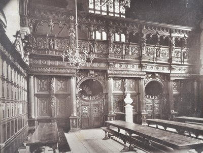 Widok wnętrza sali środkowej świątyni, Londyn, 1885 r. autorstwa English Photographer