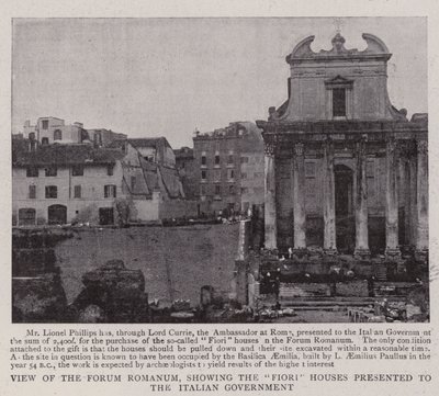 Widok na Forum Romanum, przedstawiające domy Fiori przedstawione rządowi włoskiemu autorstwa English Photographer