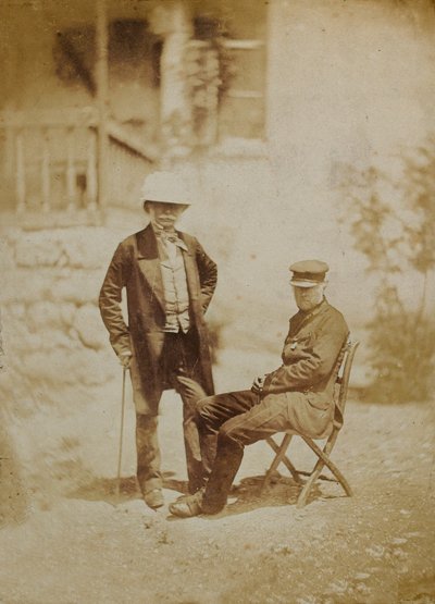 Wicehrabia Gough i generał Sir W. Codrington w kwaterze głównej Sewastopolu (zdjęcie w sepii) autorstwa English Photographer