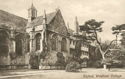 Wadham College, Oxford, Oxfordshire (czarno-białe zdjęcie) autorstwa English Photographer