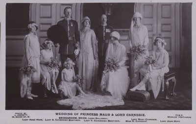 Ślub księżniczki Maud i Lorda Carnegie (zdjęcie czarno-białe) autorstwa English Photographer
