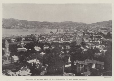 Wellington w Nowej Zelandii, dokąd książę Kornwalii i Yorku przybywa 18 czerwca autorstwa English Photographer