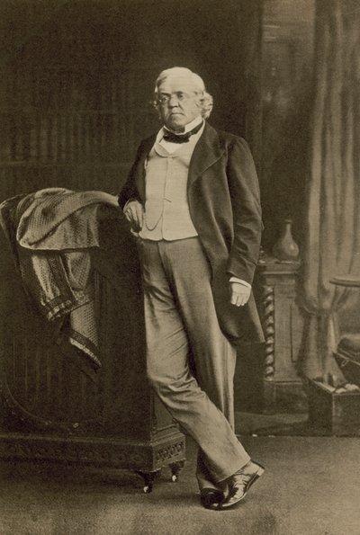 William Makepeace Thackeray, angielski powieściopisarz i satyryk (zdjęcie czarno-białe) autorstwa English Photographer